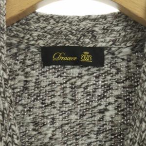 Drawer 5Gウールカシミヤ 天竺編み Vネックカーディガン ニット 長袖 ブラウン オフホワイト モカ