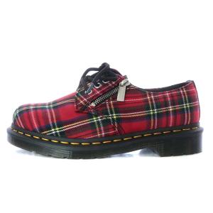 Dr.Martens 26213615 3EYE ZIP TARTAN タータンチェック シューズ UK6 25cm 赤 レッド
