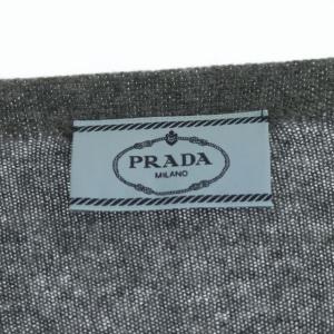 PRADA ラムウールニットカーディガン Vネック 長袖 前開き 36S グレー