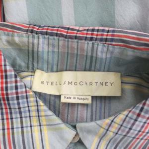 STELLA McCARTNEY シャツ バックショート 絹 シルク チェック 長袖 36 マルチカラー
