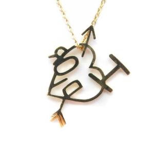 Christian Dior ネックレス ペンダント ハートアロー イエローゴールド