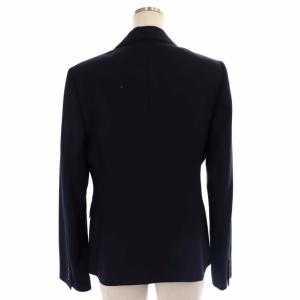 Aquascutum セットアップ スーツ ウールシルク テーラードジャケット 総裏地 セミフレアスカート ダークネイビー
