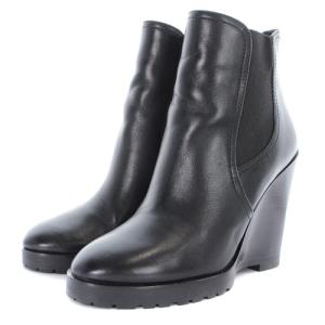MICHAEL Michael Kors ブーツ ショート レザー ウェッジソール サイドゴアブーツ 6.5M 23.5cm 黒 ブラック