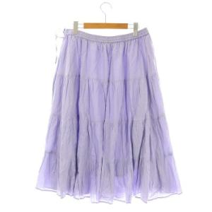 franche lippée ブラック black ティアードスカート ミモレ丈 ロング ギャザー 3L ラベンダー