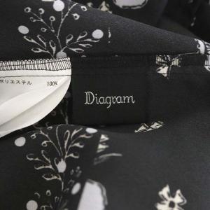 Diagram GRACE CONTINENTAL 20AW  パッチワークパターンワンピース ワンピース フレア ロング 花柄 ドット 長袖 36 黒 ブラック