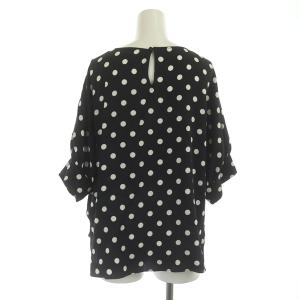 Grace Class 18SS シルクドットプリントトップ ブラウス 七分袖 プルオーバー ドルマンスリーブ 36 黒 ブラック