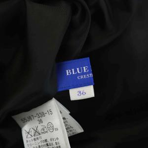 BLUE LABEL CRESTBRIDGE チェック 半袖ワンピース ひざ丈 フレア ベルト付き 36 黒 赤 ベージュ