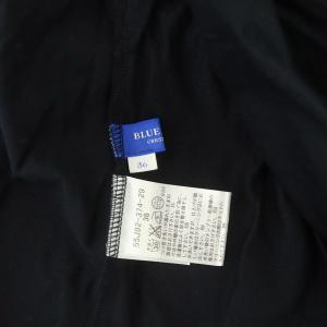 BLUE LABEL CRESTBRIDGE ギャザー半袖ワンピース ミニ 切替 タック 36 紺 ネイビー