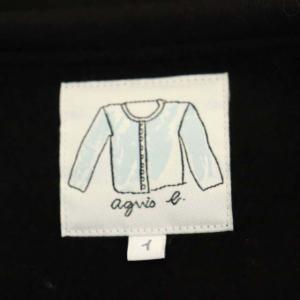 agnes b. カーディガン スナップボタン 裏起毛 1 ブラック