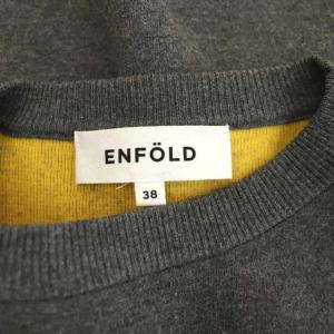 ENFOLD プレーティングラウンドカーブTOP プルオーバー ニット セーター 長袖 38 グレー
