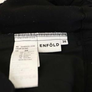 ENFOLD ダブルクロス ゴムタックトラウザーパンツ 36 黒 ブラック