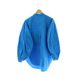 ENFOLD SOMELOS スタンドN/Cロングシャツ バンドカラー 長袖 38 ブルー