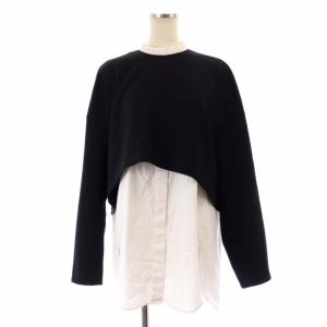 21SS シャツブラウス ダブルクロス SHレイヤーチュニック 長袖 プルオーバー 38 ブラック