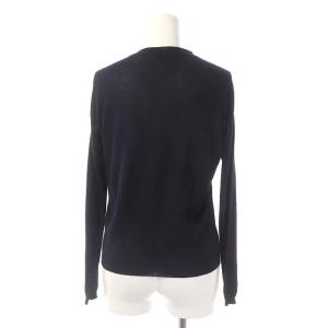 Christian Dior カシミヤ シルク ワッペン ニット カーディガン I40 ネイビー
