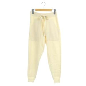 ウールカシミヤ 12ゲージ ニットパンツ イージー 1 白 ホワイト