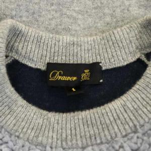 Drawer ニット カットソー 長袖 ボア 切替 サイドジップ 1 グレー
