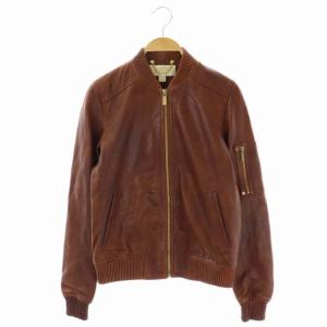 ラムレザーブルゾン ジャケット ジップアップ XXS 茶 ブラウン