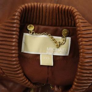 MICHAEL KORS ラムレザーブルゾン ジャケット ジップアップ XXS 茶 ブラウン