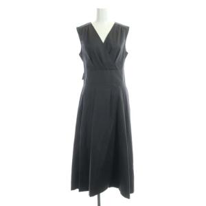 22SS カシュクールリボンワンピース ロング ノースリーブ 38 グレー