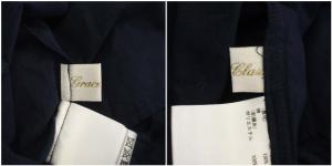 Grace Class キカカットワークブラウス プルオーバー オフショルダー 五分袖 ギャザー 36 紺 ネイビー