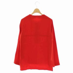 STELLA McCARTNEY ハーフジップチュニックブラウス 長袖 クルーネック プルオーバー 34 赤 レッド