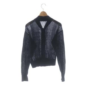 DIESEL ジップアップニットトップス カーディガン XS 黒 ブラック