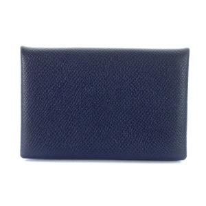 カルヴィ カードケース レザー X刻印 紺