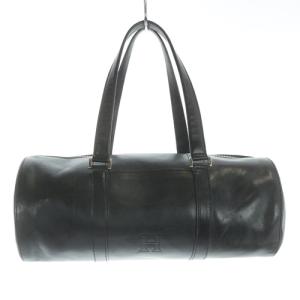 HIROFU ハンドバッグ ボストンバッグ レザー ロゴ 黒 ブラック