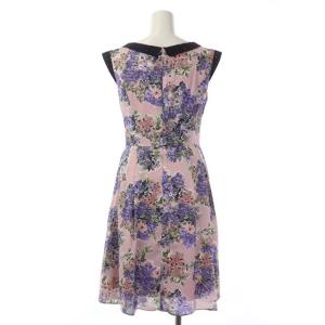 TOCCA 洗える AFTER RAIN ドレス ワンピース ノースリーブ フレア 膝丈 花柄 00 ピンク 黒 ブラック