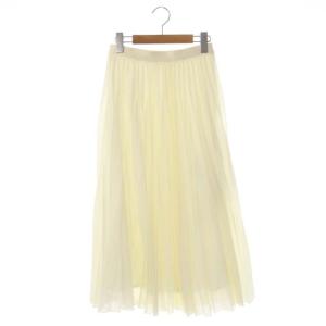 ANAYI ハイツイストボイルプリーツスカート ロング フレア ウエストゴム シアー ウール混 36 ホワイト