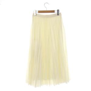 ANAYI ハイツイストボイルプリーツスカート ロング フレア ウエストゴム シアー ウール混 36 ホワイト