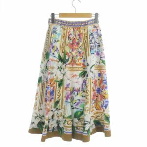 Chesty European Print スカート ミモレ ロング フレア ギャザー 総柄 サイドジップ 1 マルチカラー