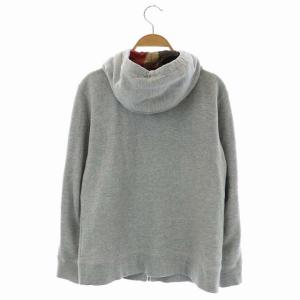 BLACK LABEL CRESTBRIDGE パーカー スエット 長袖 ジップアップ フード裏チェック ロゴ刺繍 2 グレー