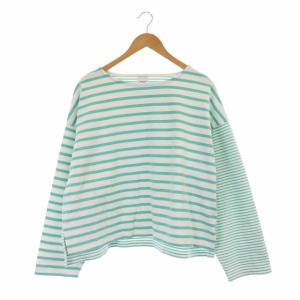 22SS コンビボーダーロングスリーブT カットソー バスクシャツ プルオーバー 長袖 ミント 白 ホワイト
