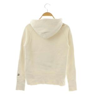 DRESSTERIOR D刺繍 裏起毛 ジップアップパーカー 長袖 フード 2 オフホワイト