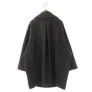 Spick&Span 22AW Wスライバーヘリンボーンミドルコート 38 グレー ブラック