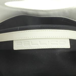 PELLICO ハンドバッグ 編み レザー 茶 ブラウン ライトグレー