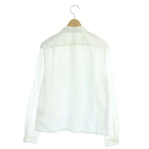 MHL. コットン ラウンドカラー シャツ 長袖 前開き 1 白 ホワイト