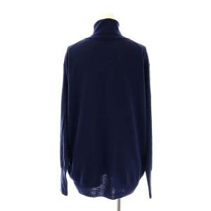 Plage 21AW Preciousタートルプルオーバー ニット カットソー 長袖 36 紺 ネイビー