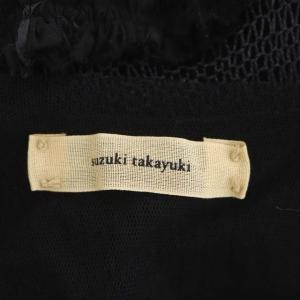 suzukitakayuki ニットドッキングキャミソールチュニックブラウス フリル プルオーバー チャコール ブラック