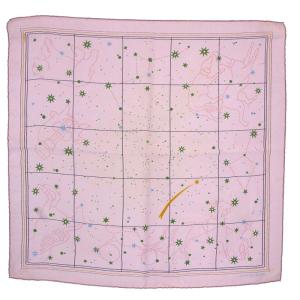 スカーフ カレ45 星 星座柄 ピンク