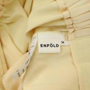 ENFOLD 21SS ダブルクロスゴムクロップドトラウザーパンツ 36 クリーム色