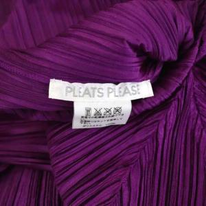 PLEATS PLEASE ISSEY MIYAKE プリーツ ワンピース ロング 長袖 ハイネック 3 パープル