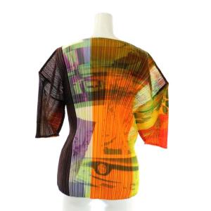 PLEATS PLEASE ISSEY MIYAKE プリーツ ショートスリーブ 総柄 カットソー 3 マルチカラー