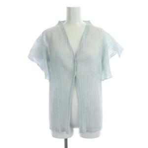 PLEATS PLEASE ISSEY MIYAKE セットアップ フリルスリーブカットソー タイトスカート ドット柄 3 水色