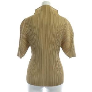 PLEATS PLEASE ISSEY MIYAKE イッセイミヤケ プリーツ ショートスリーブ ハイネック カットソー 半袖 4 ベージュ