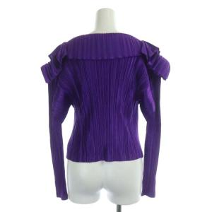 PLEATS PLEASE ISSEY MIYAKE プリーツ ドレープ カーディガン 3 パープル