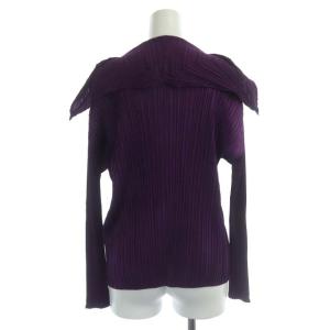 PLEATS PLEASE ISSEY MIYAKE プリーツ 襟デザイン シャツ 長袖 3 パープル