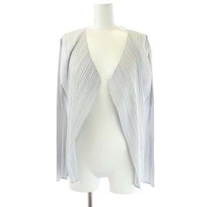 イッセイミヤケ プリーツ ボタンレス カーディガン 3 グレー