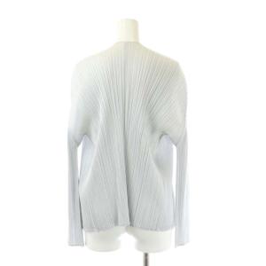 PLEATS PLEASE ISSEY MIYAKE イッセイミヤケ プリーツ ボタンレス カーディガン 3 グレー